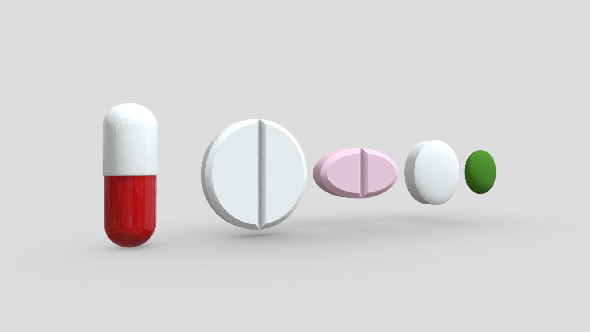 Variety of Pills 3d model