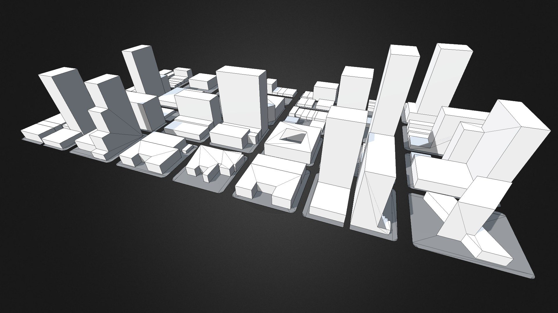 Low-Poly Modular City Blocks 3d model