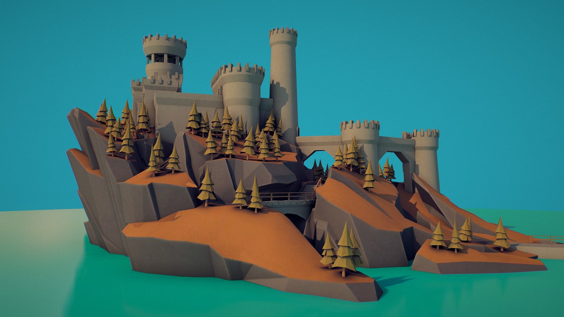 Fantasy Island 3d model