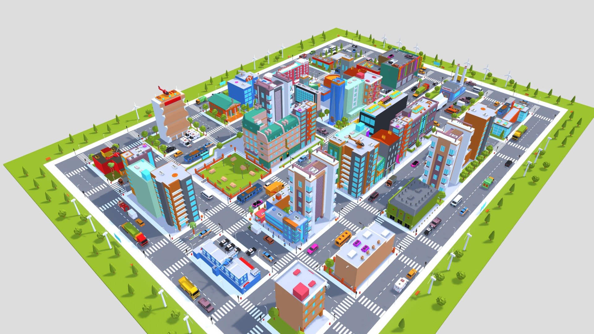 Simplepoly City 3d model