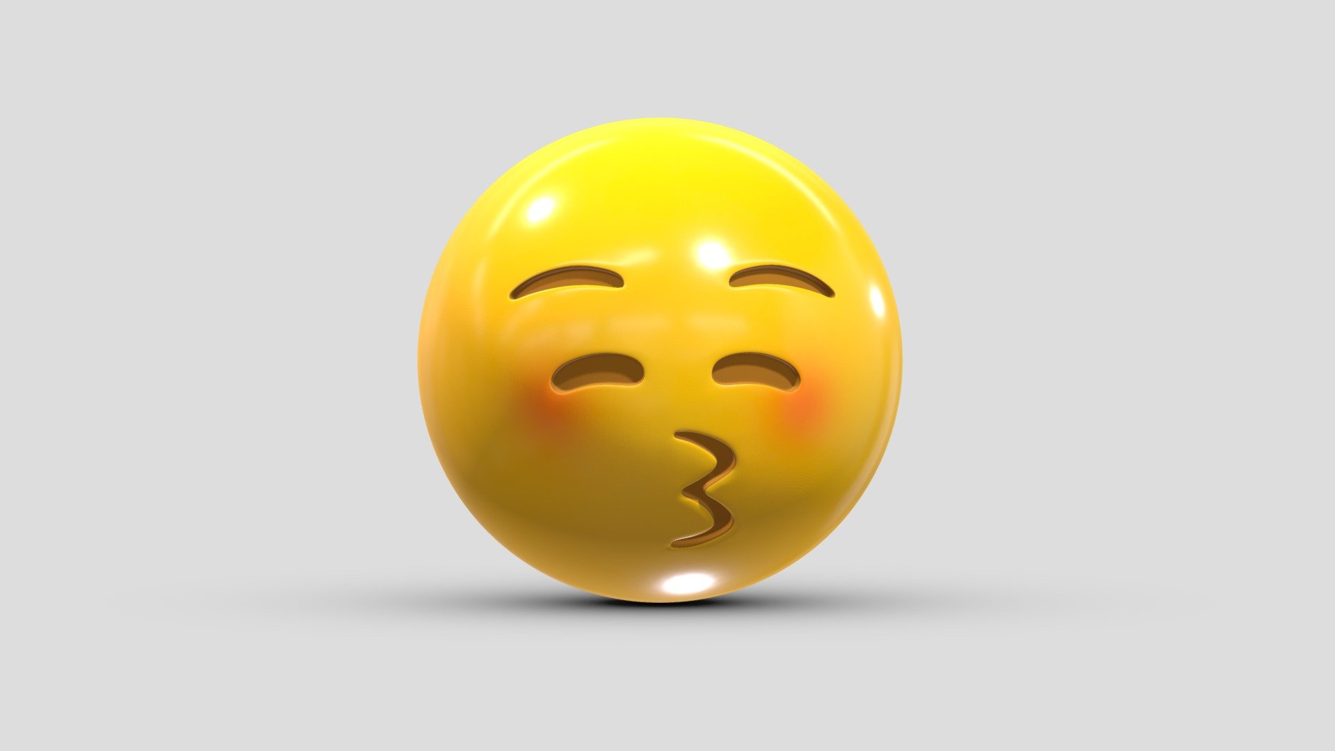 Apple Kissing Face with Closed Eyes 3d model