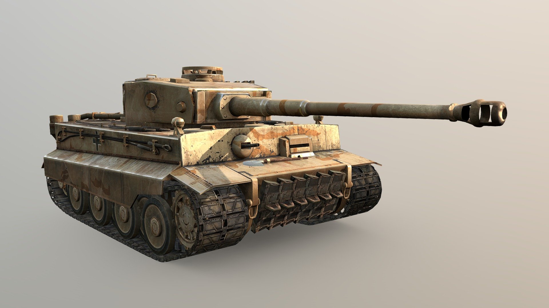 Tiger 1 Tank / PBR Textures 3d model