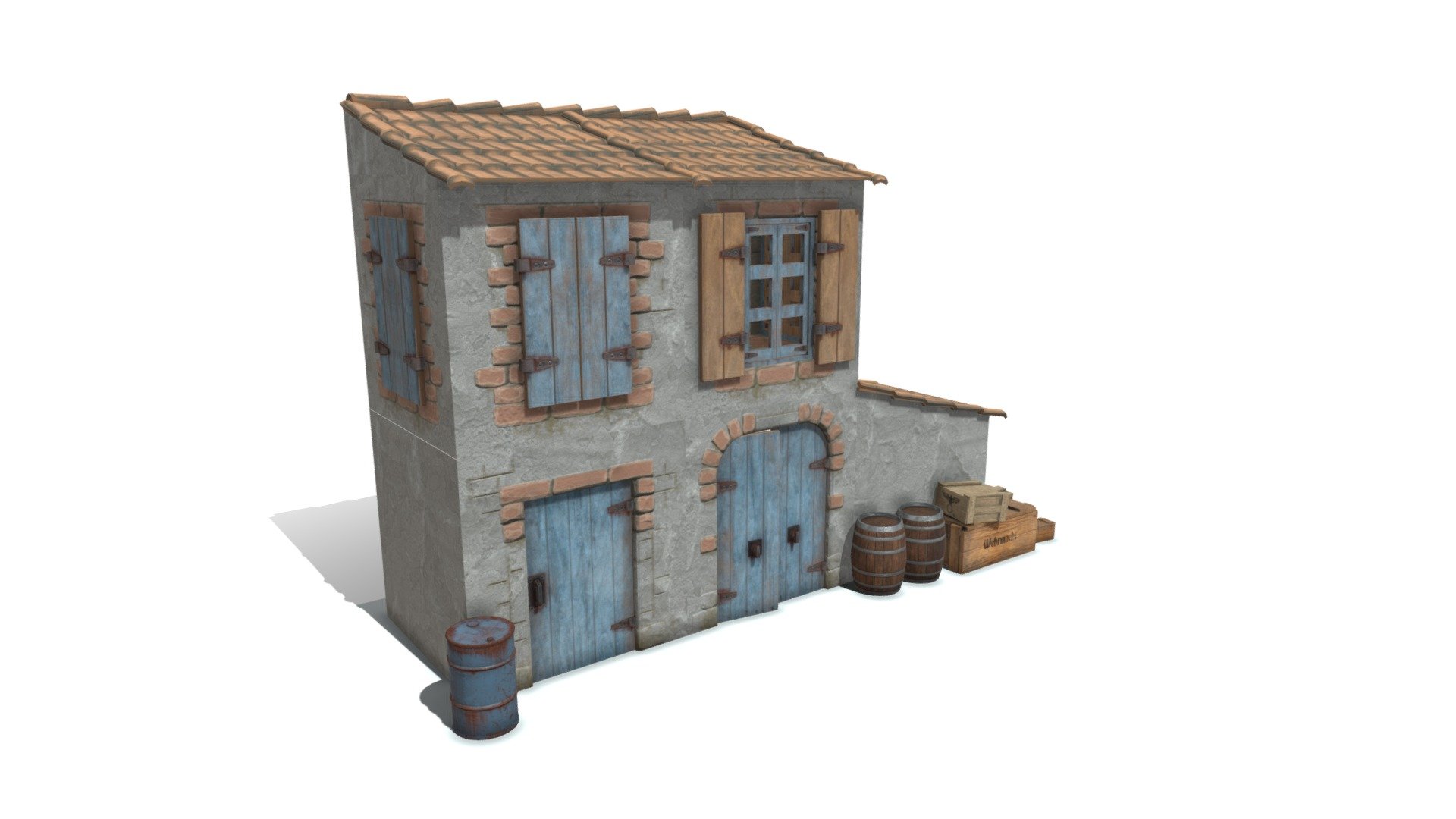 Italy Farm House Easy Red 2 3d model