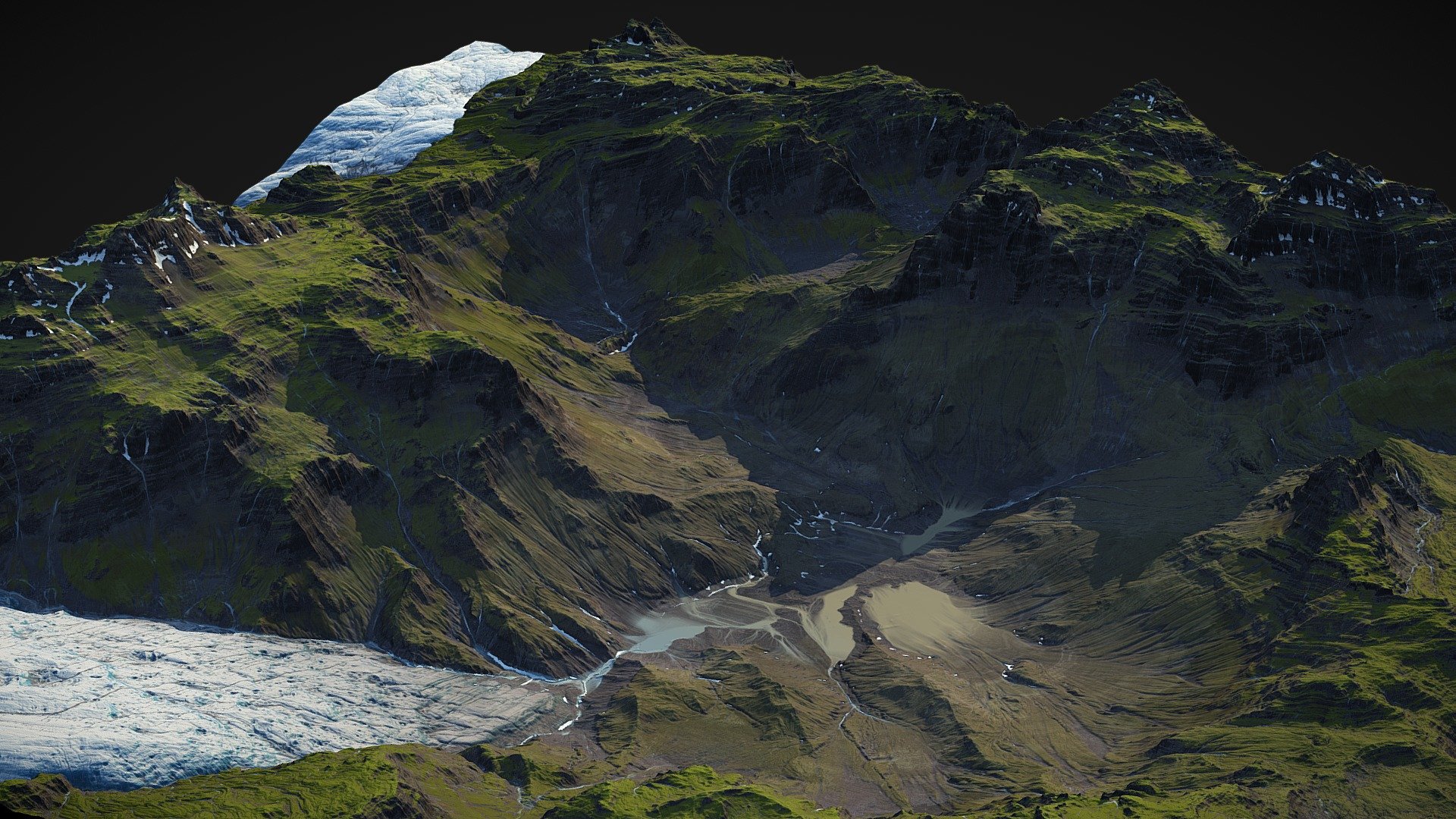 Iceland Mountains Landscape 3d model