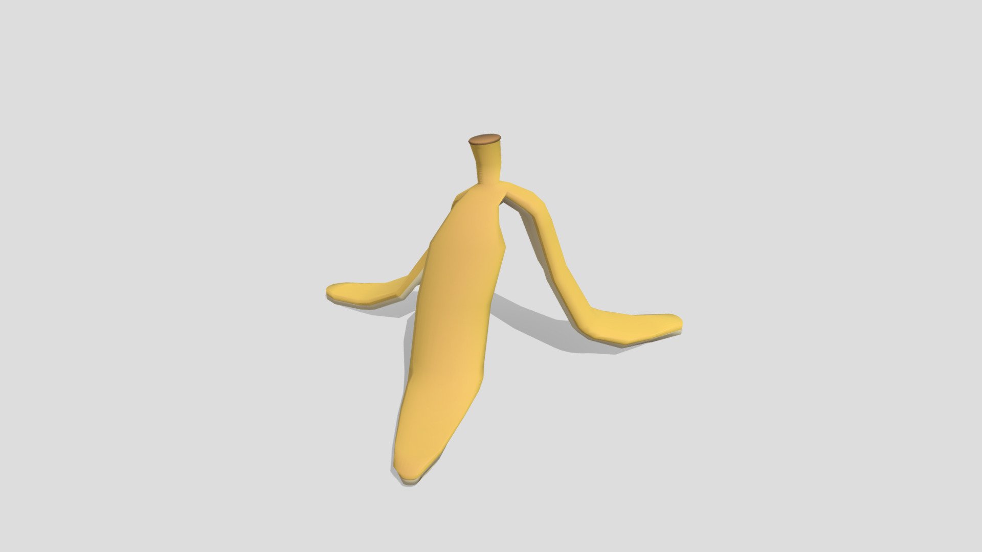 Cartoon stylized banana peel lowpoly asset 3d model