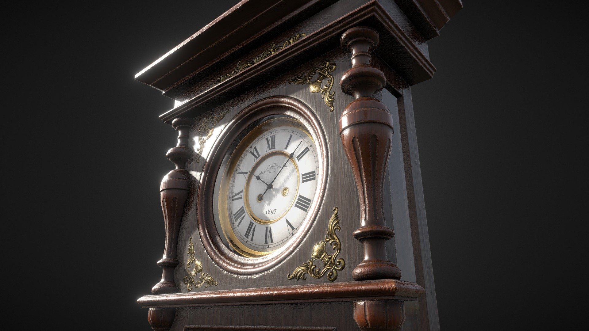 Antique Victorian Clock 3d model