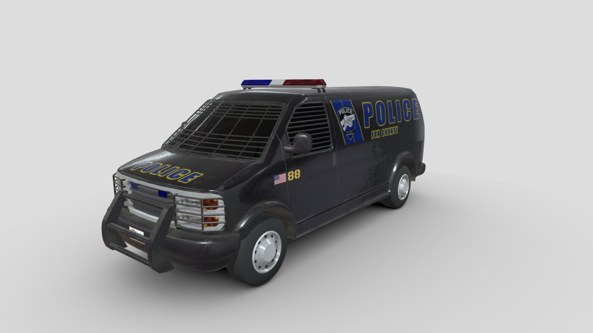 97 GMC Savana Armored Van 3d model