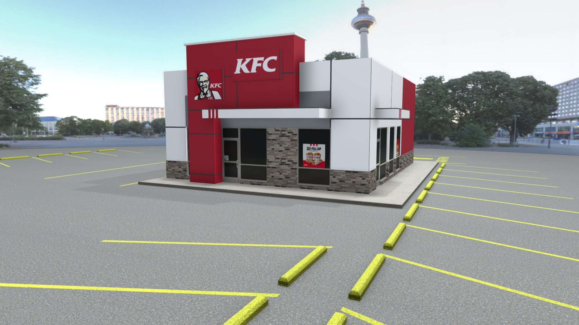 Kentucky Fried Chicken Restaurant 3d model