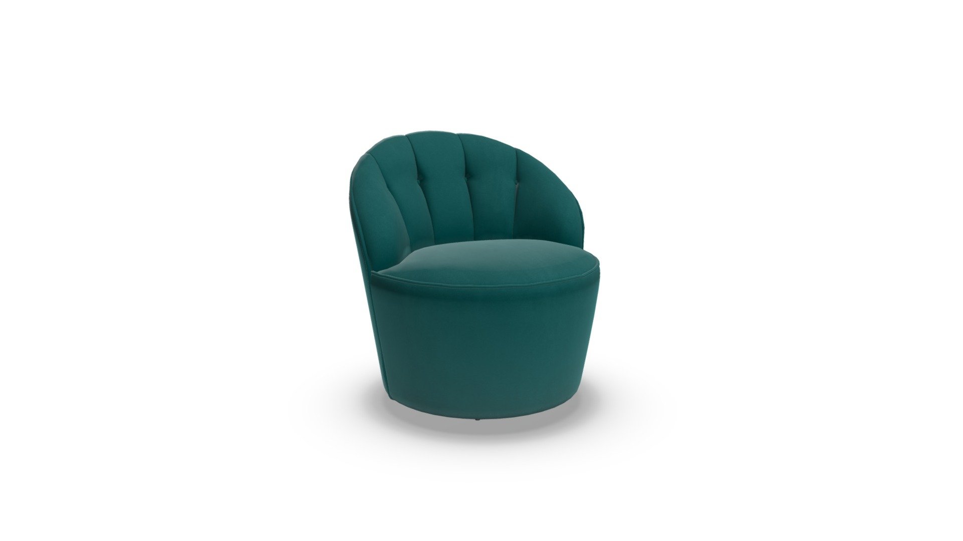 Margot Swivel Accent Chair, Peacock Blue Velvet 3d model