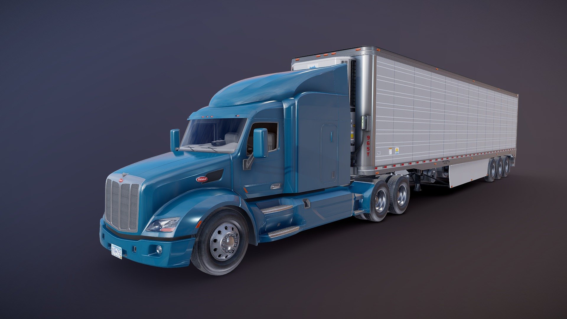 Peterbilt refrigerated trailer 3d model