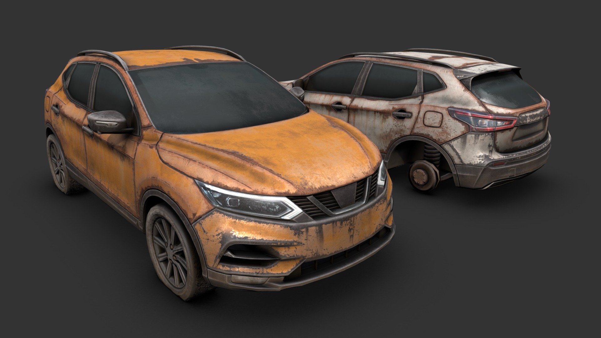 Derelict Modern SUV 3d model