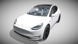 Tesla Model Y White with interior