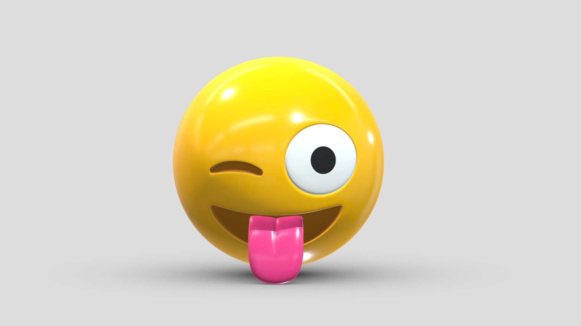 Apple Winking Face with Tongue 3d model