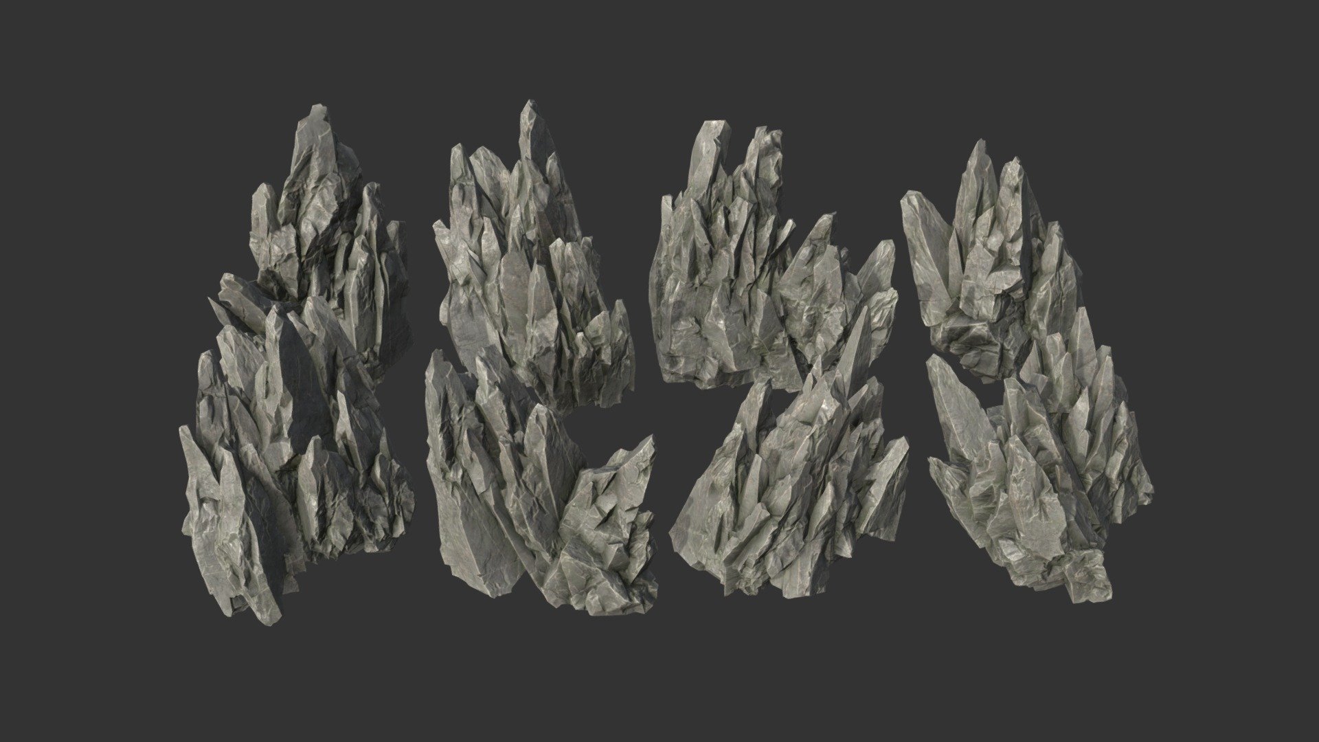 Spiky Black Rock 220616 3d model