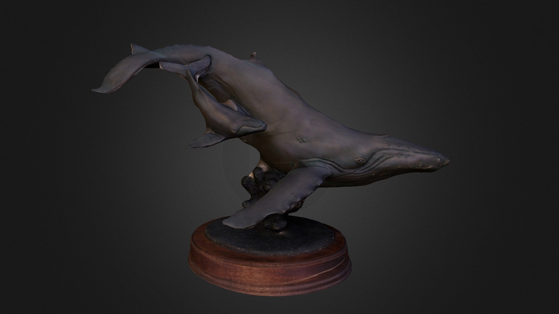 Humpback Whale bronze sculpture 座頭鯨青銅雕塑 3d model