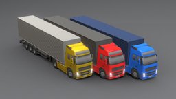 Truck Volvo Low-poly 3D