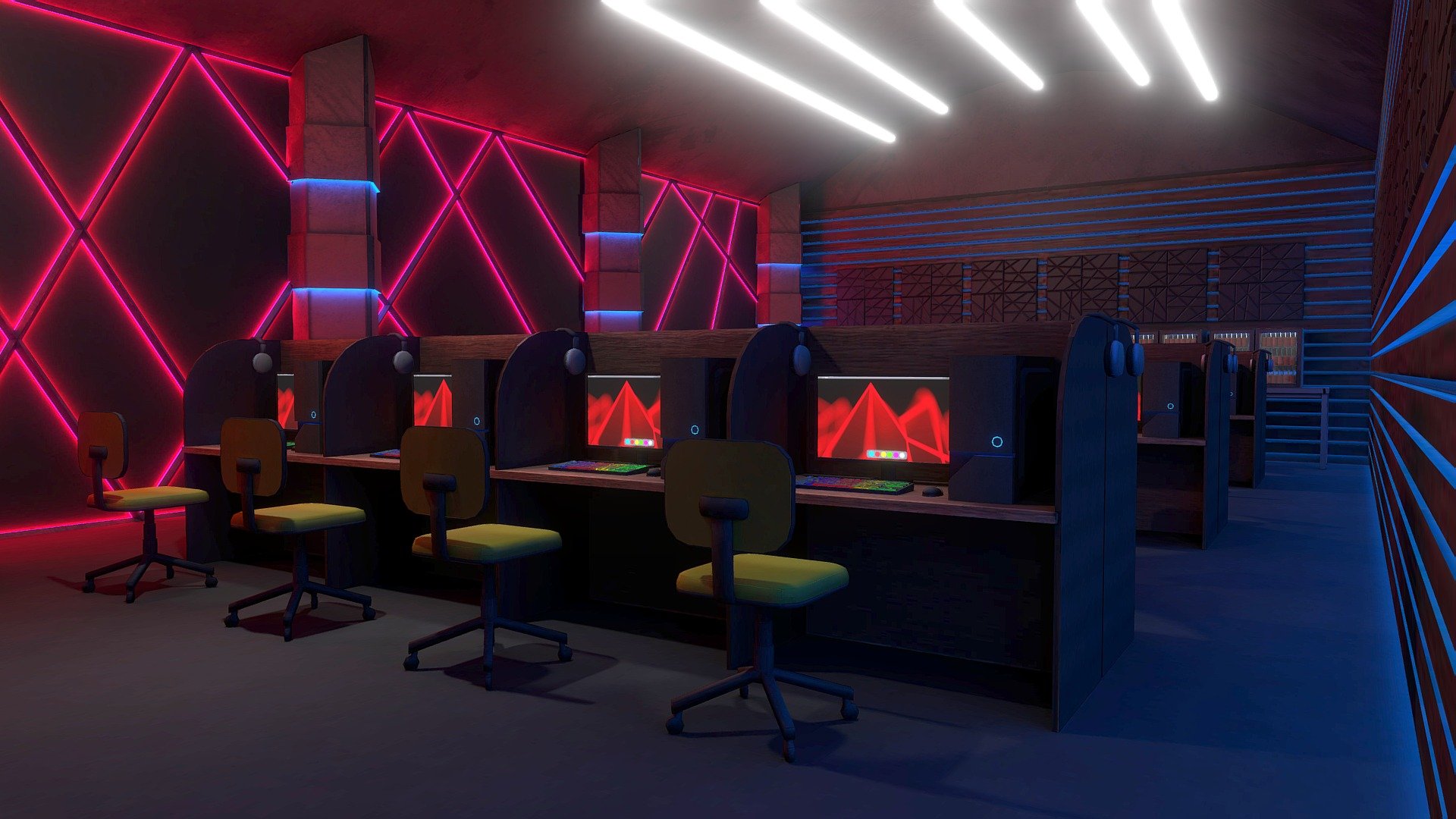 VR Internet Cafe 3d model