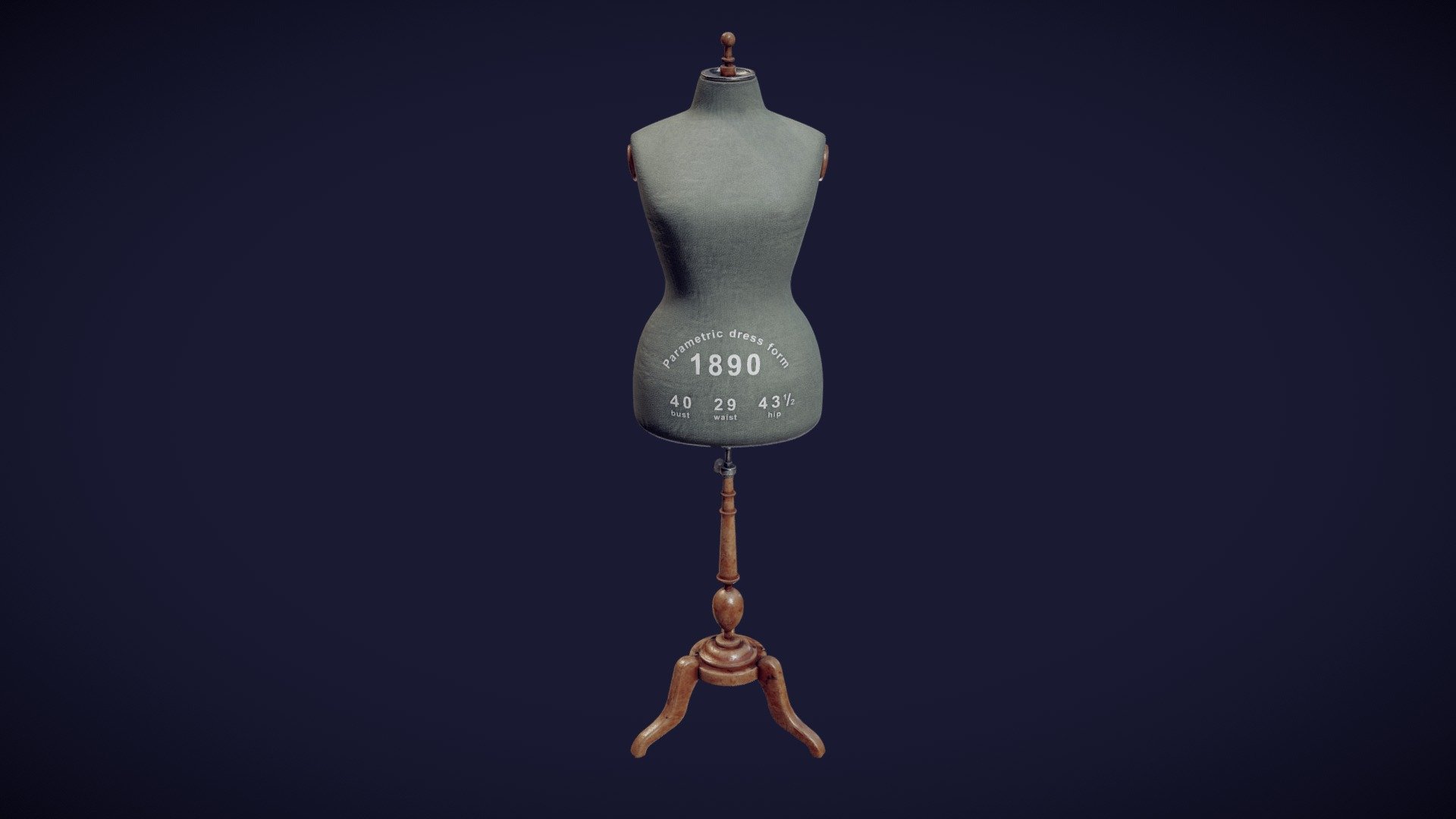 1890 dress form (size 40) 3d model