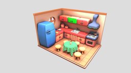 Isometric Kitchen Room