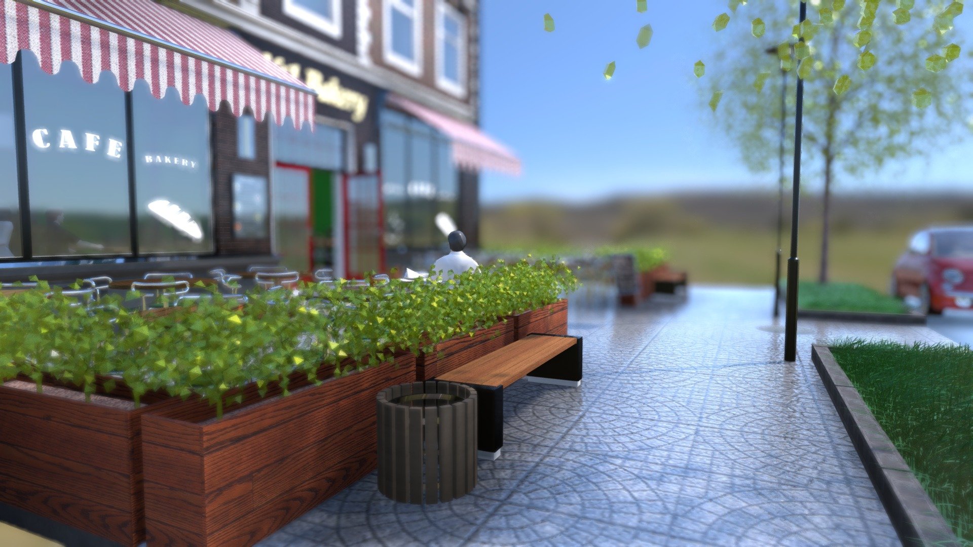 Europe cute cafe 3d model