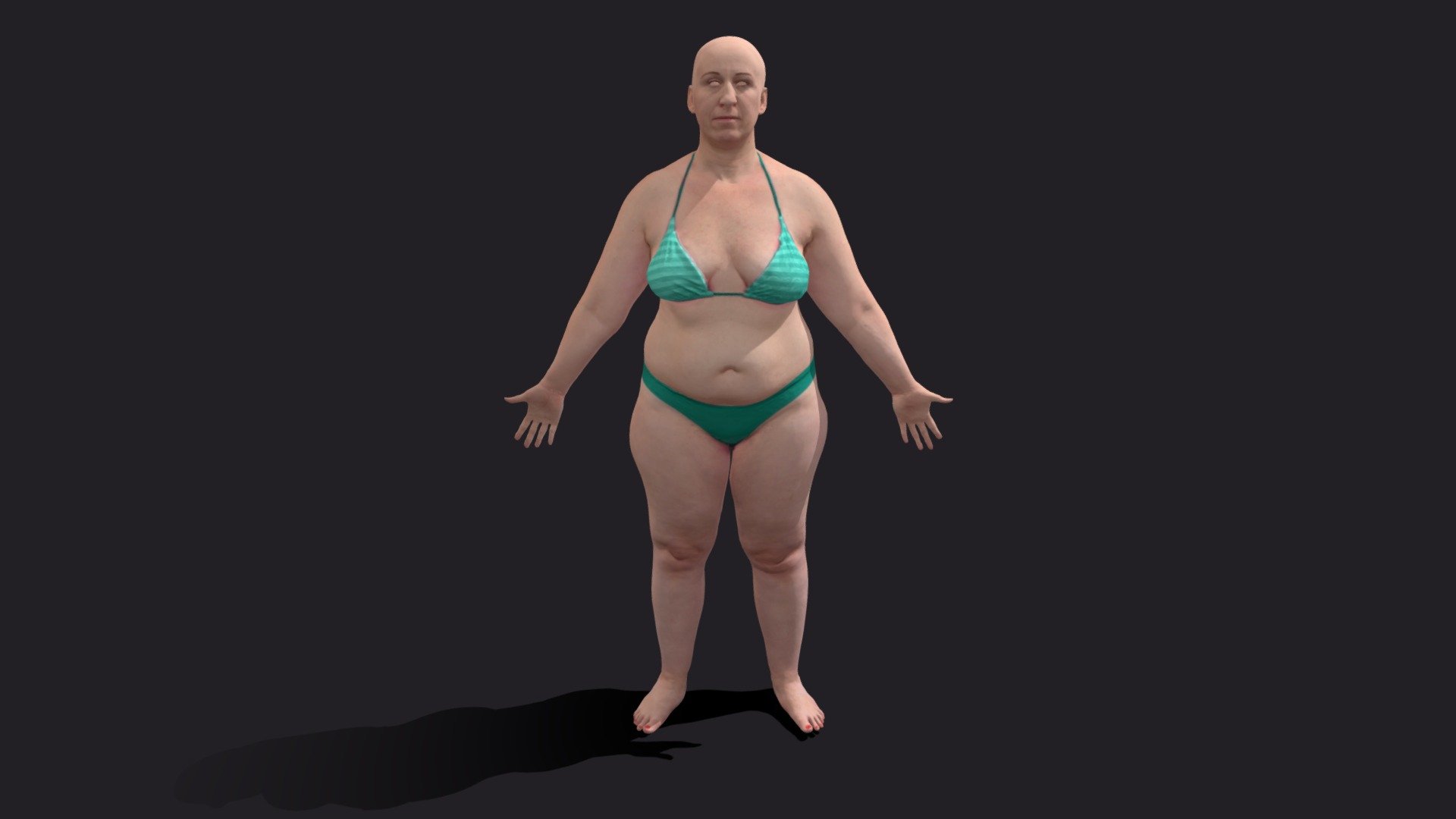 White Fat Female 3d model