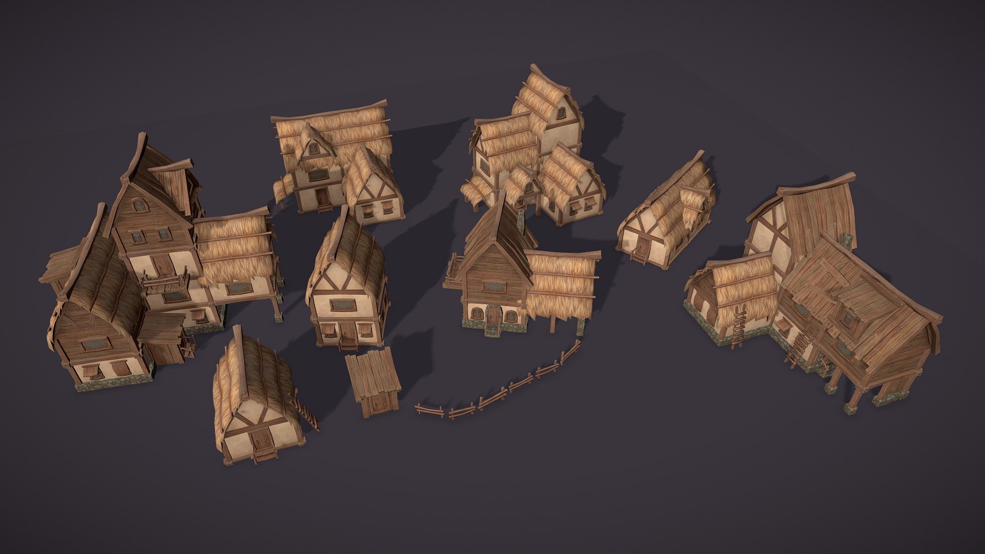 Medieval houses 3d model