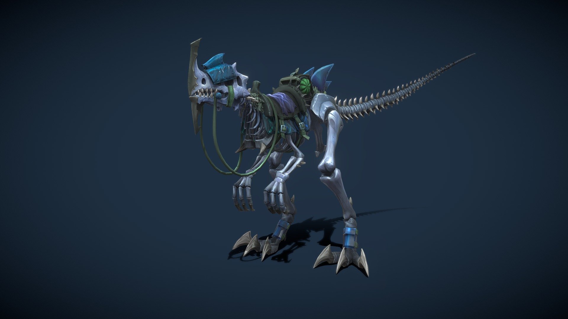 Stylized Fantasy Skeletal Dinosaur (Mount) 3d model