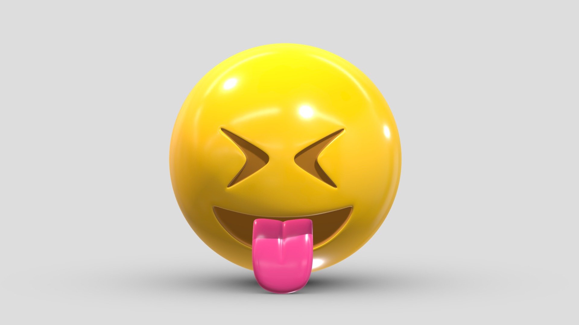 Apple Squinting Face with Tongue 3d model