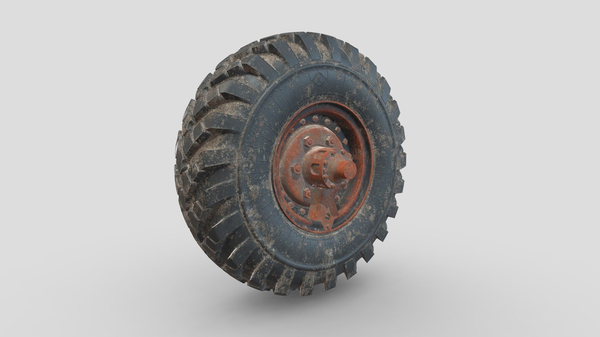 3D Model ZIL-157_Tire+Disc_Rusty 3d model