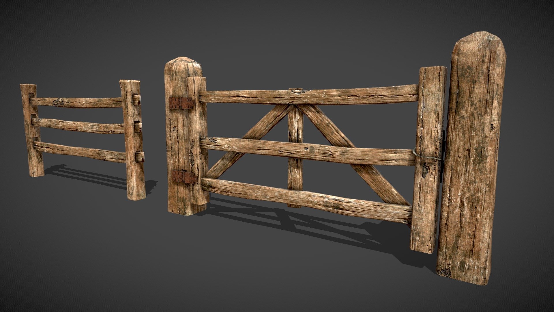 Old Wood Fence 3d model