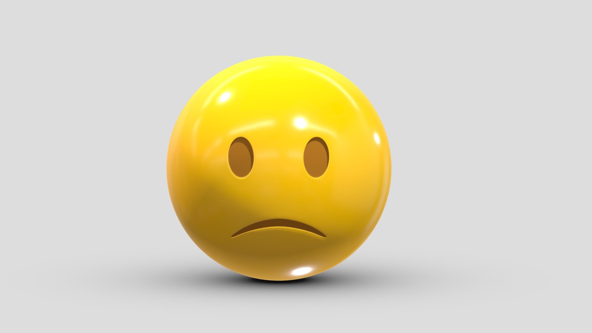 Apple Slightly Frowning Face 3d model