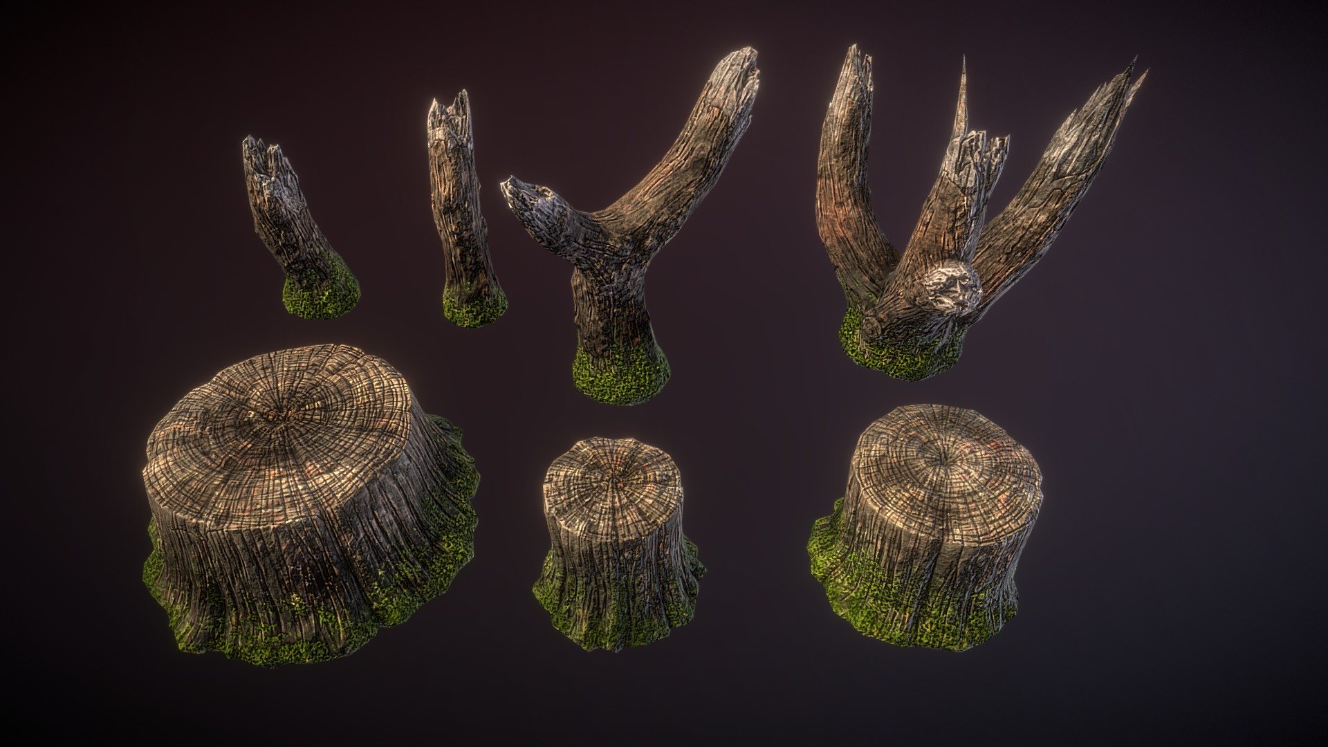 Small stumps 3d model