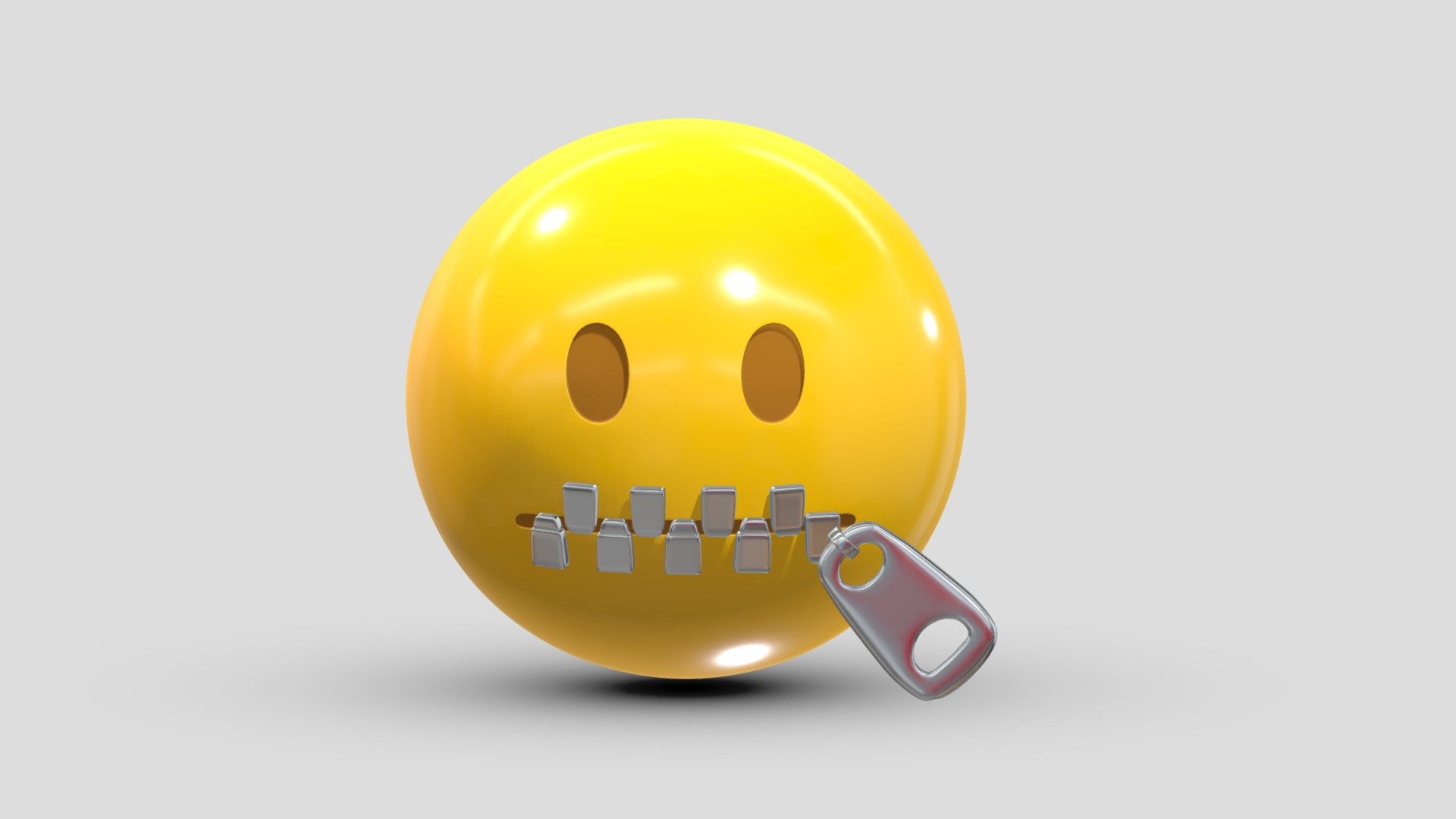 Apple Zipper-Mouth Face 3d model