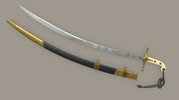 Mameluke Sword Low Poly PBR