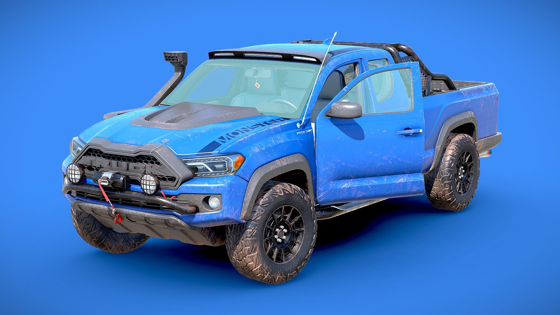 Generic Pickup Truck Lowpoly 3d model