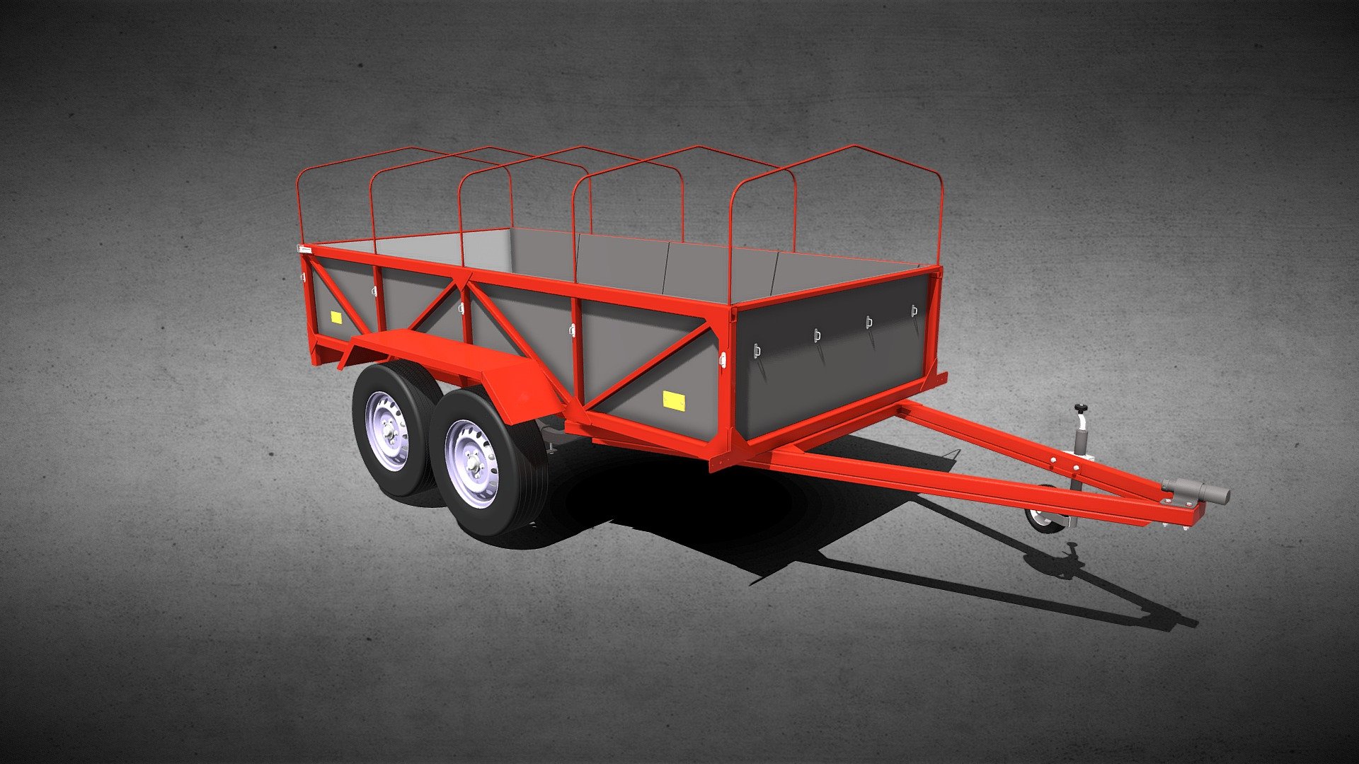 Car Trailer. Прицеп двухосный. 3d model