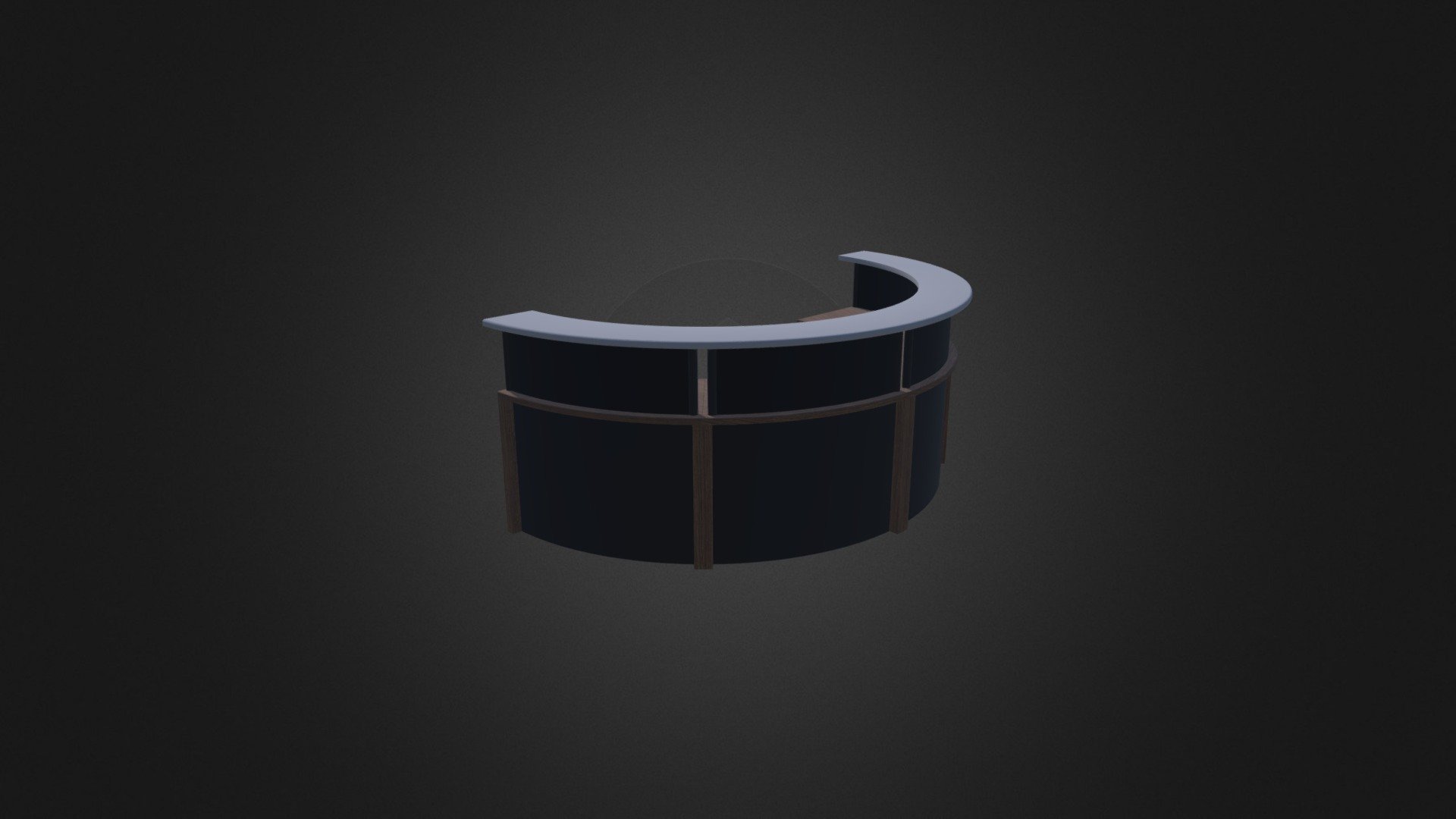 Round Reception Desk D Model 3d model