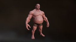 Stylized Fat Man Anatomy Game Model