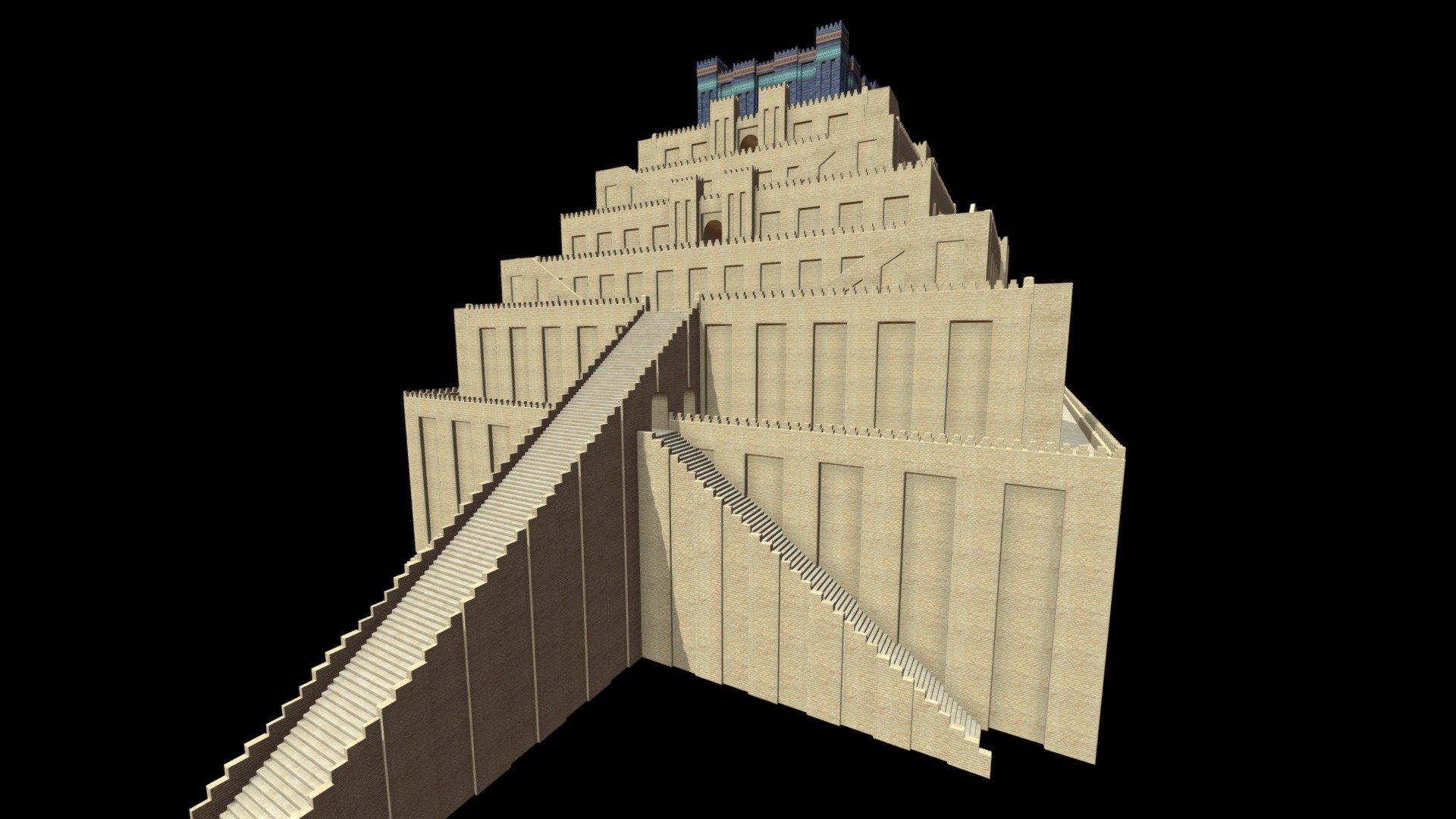 Ziggurat Babylone 3d model