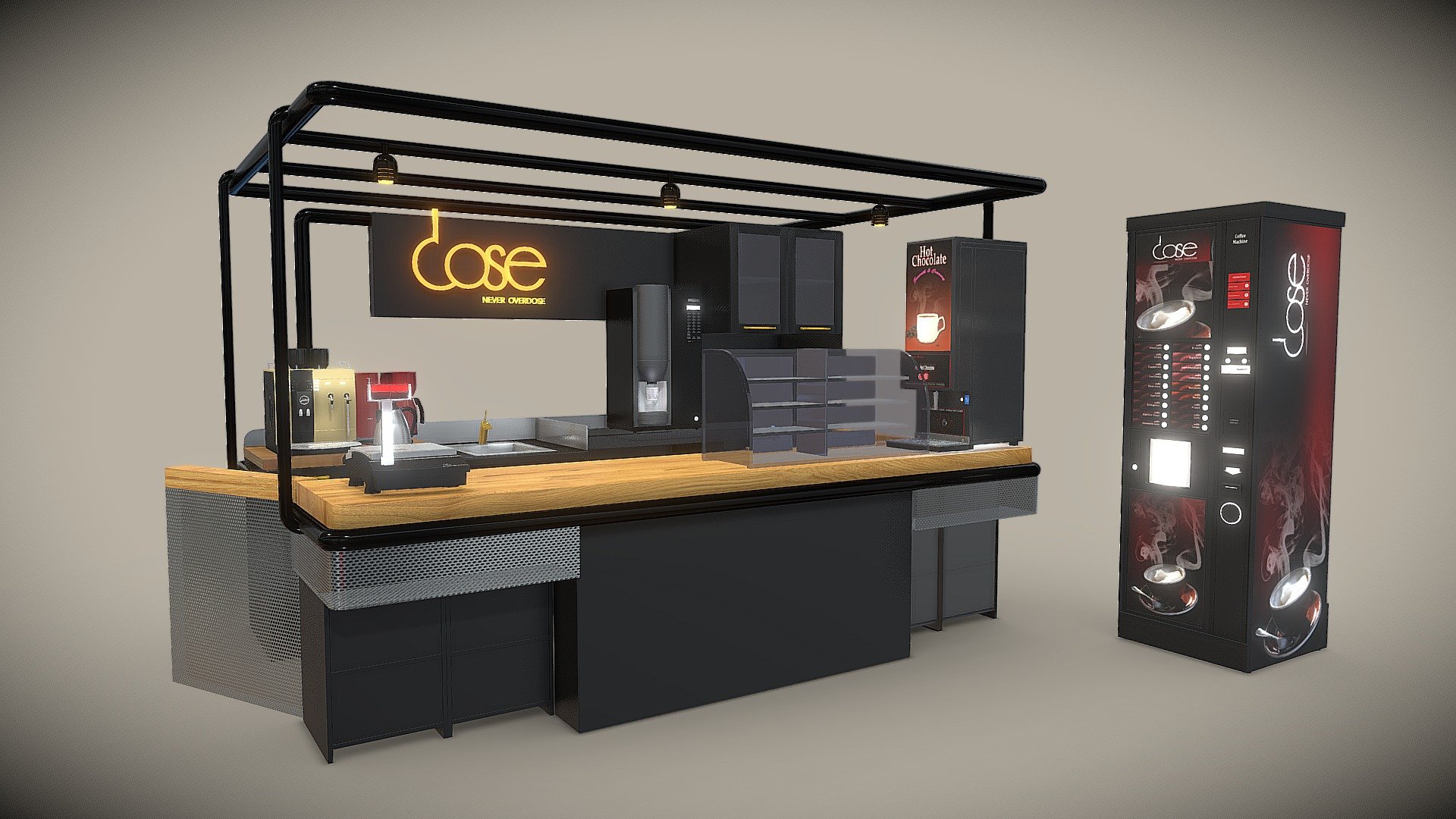 Does Coffee Booth Design 3d model