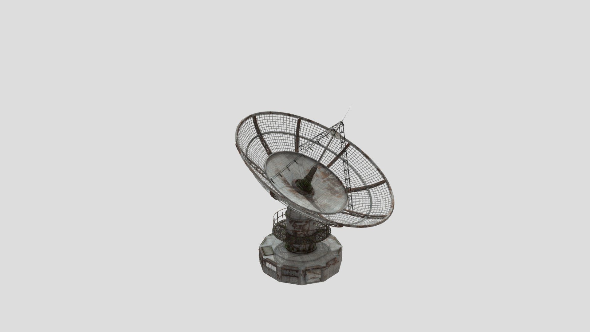 science military research satellite dish 3d model