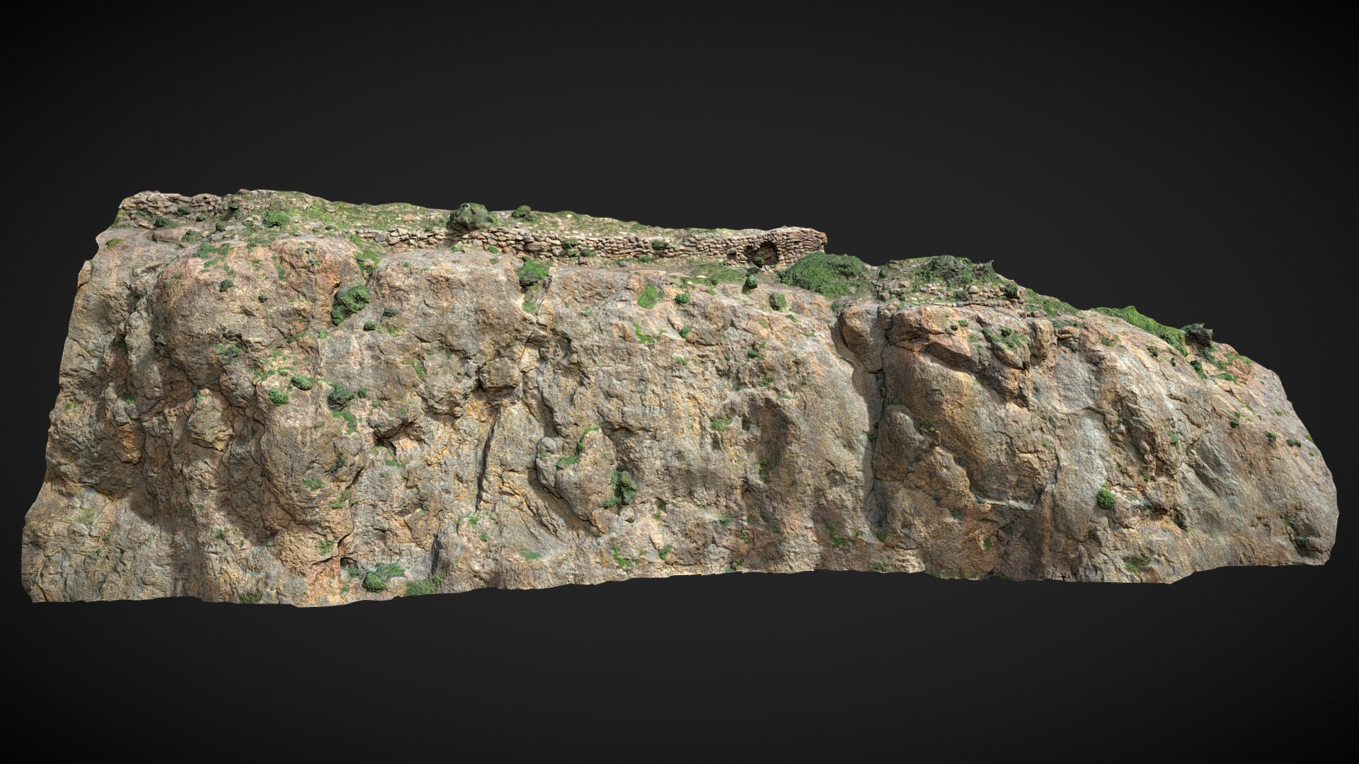 Large Mountain Cliff Red PBR Scan 3d model