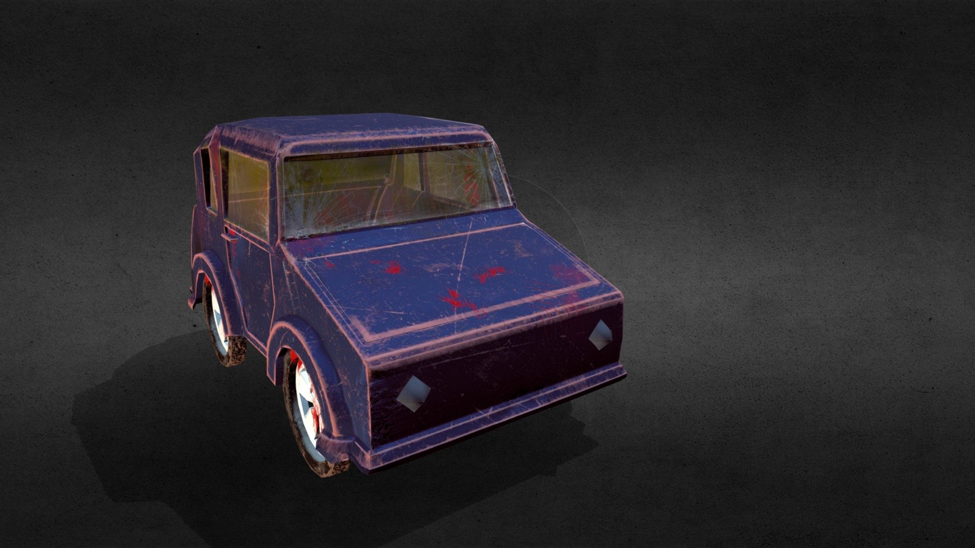 Horror_wrecked_rusty_car 3d model