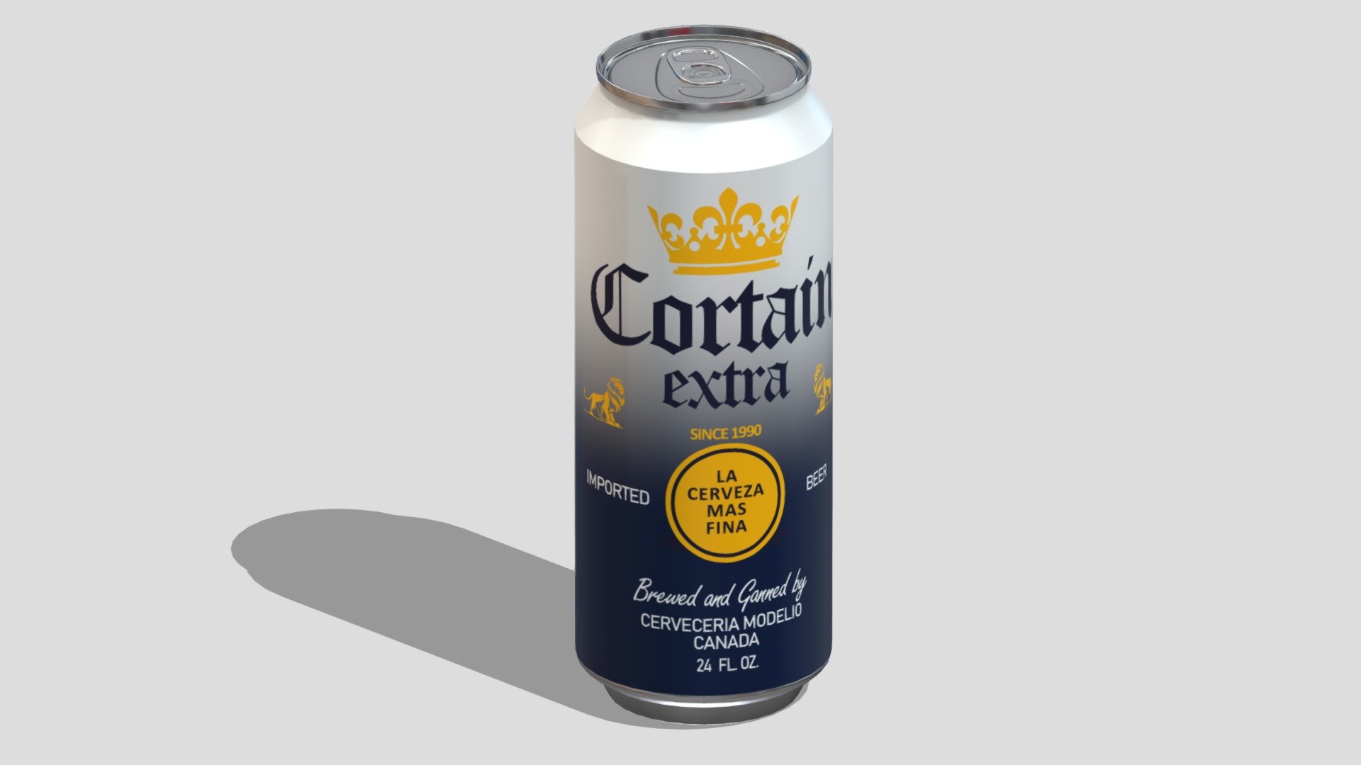 Generic Beer Can 490ml Low Poly PBR 3d model