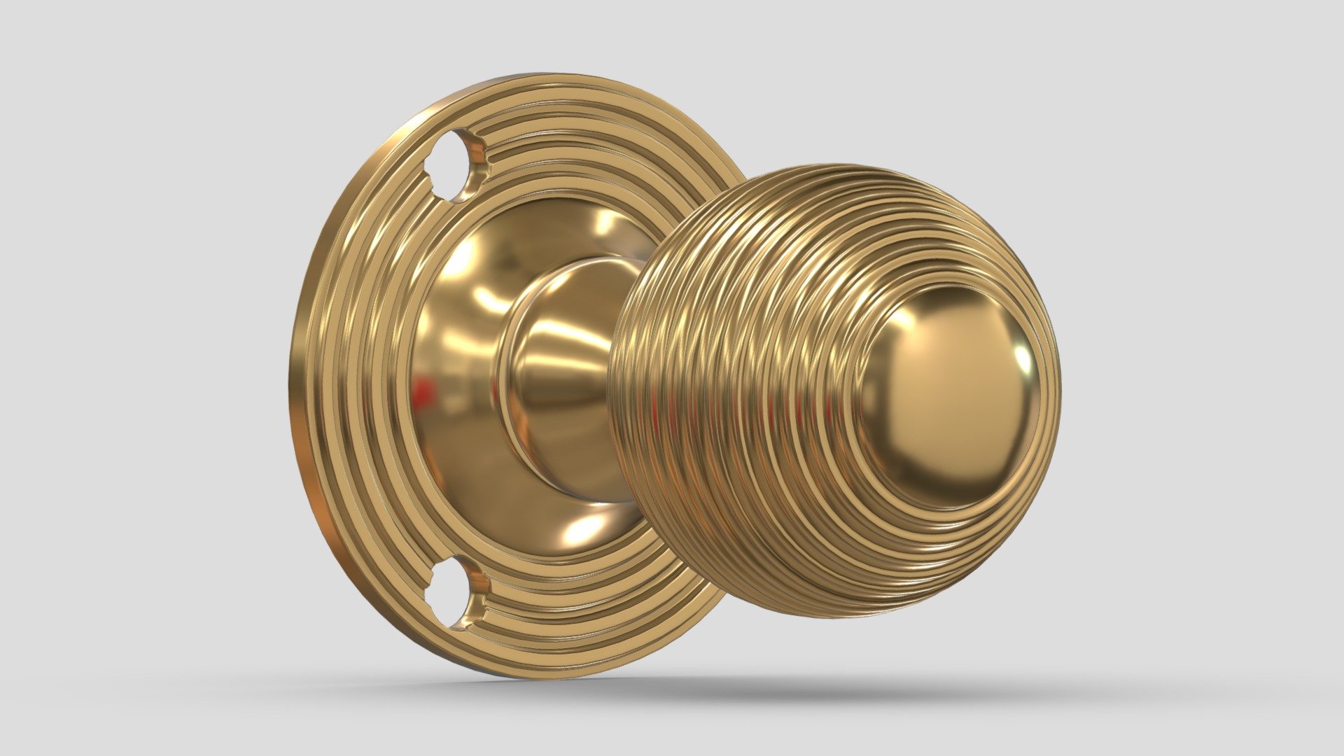 Queen Anne Mortice Door Knob 3d model