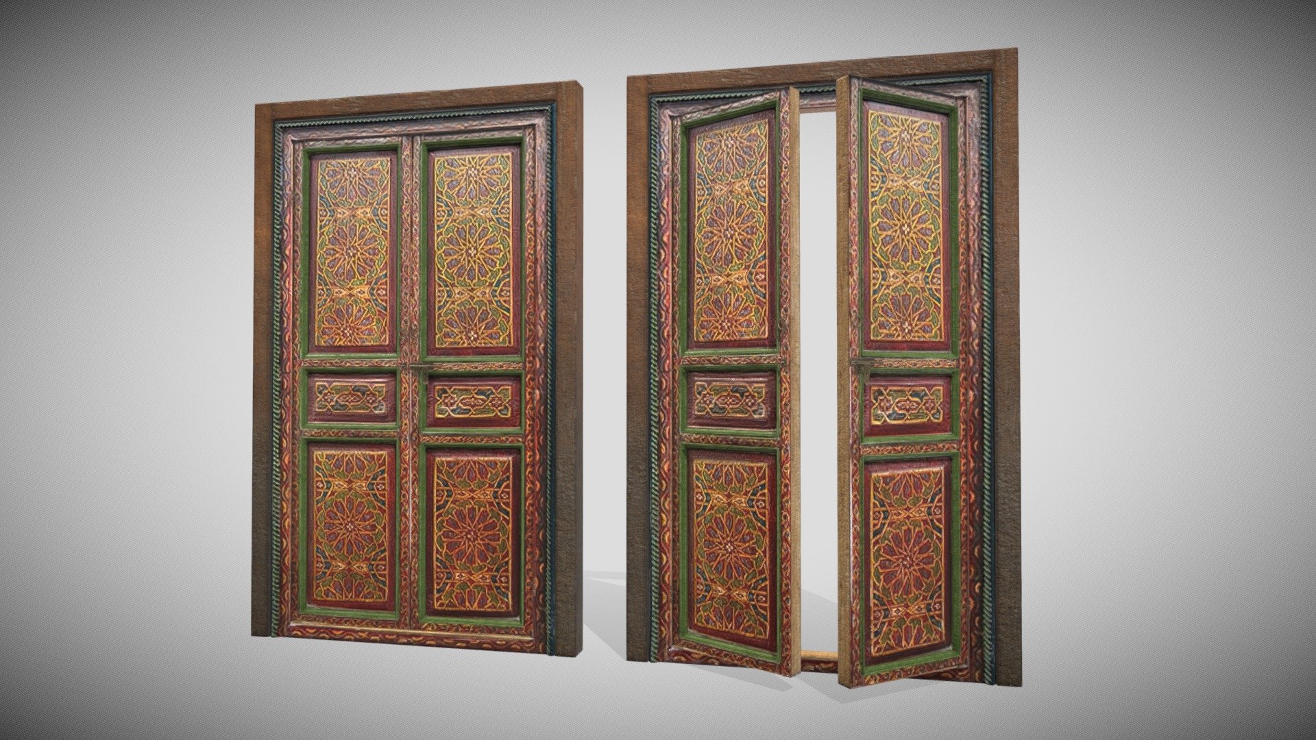 Asian Door 3d model