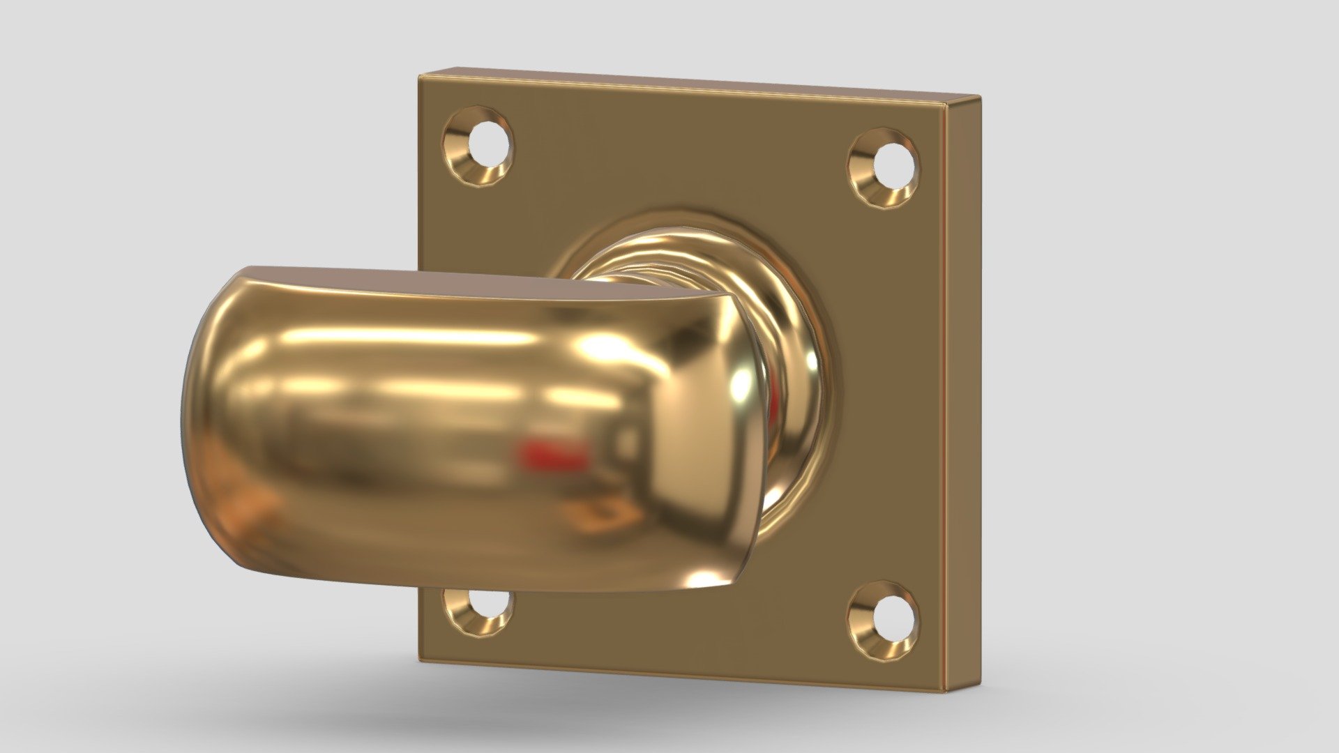 Square Rose Mortice Door Knob 3d model