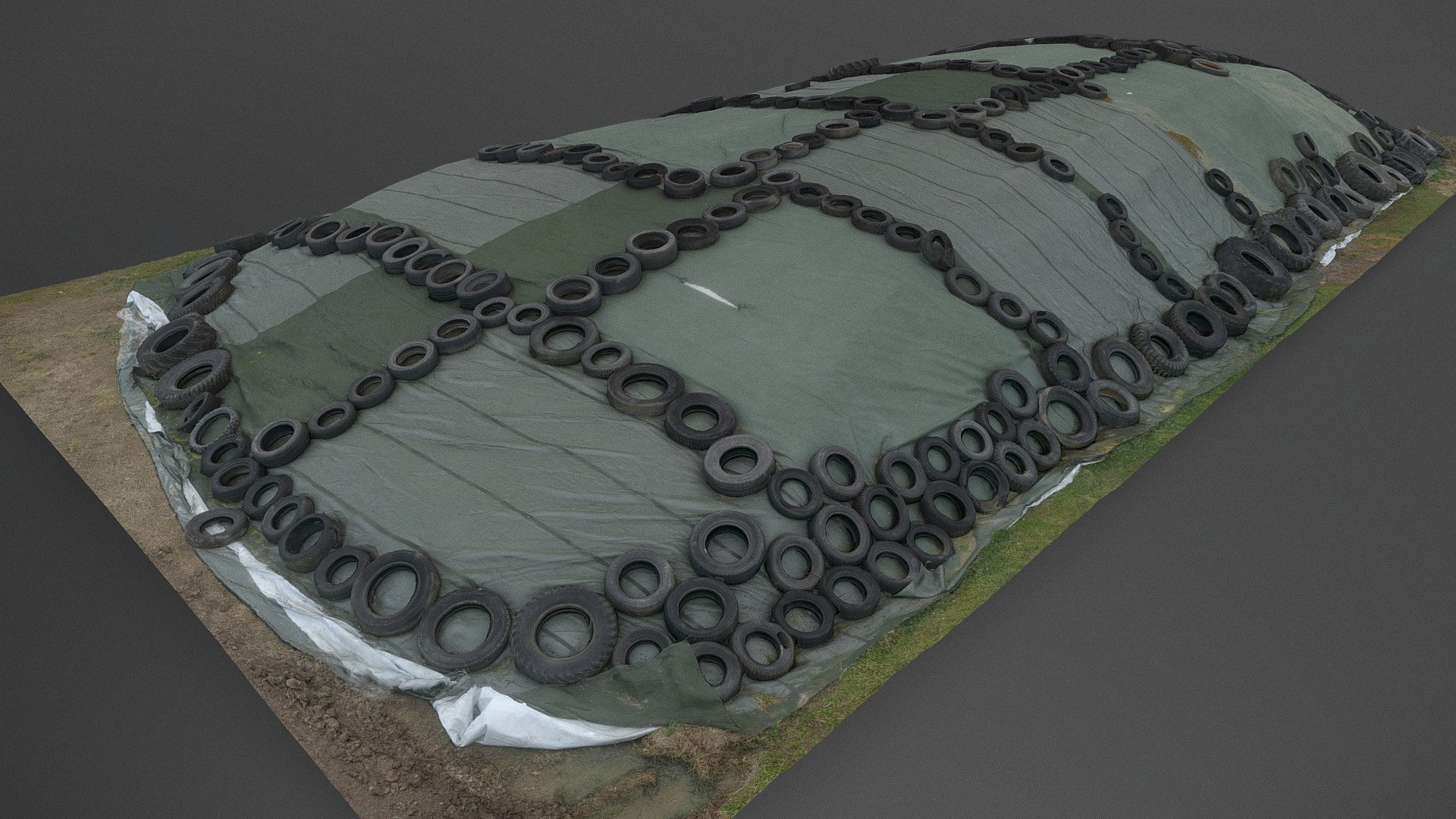 Covered farming pile 3d model