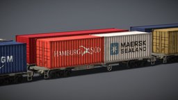 Railway Shipping Container Wagons Pack