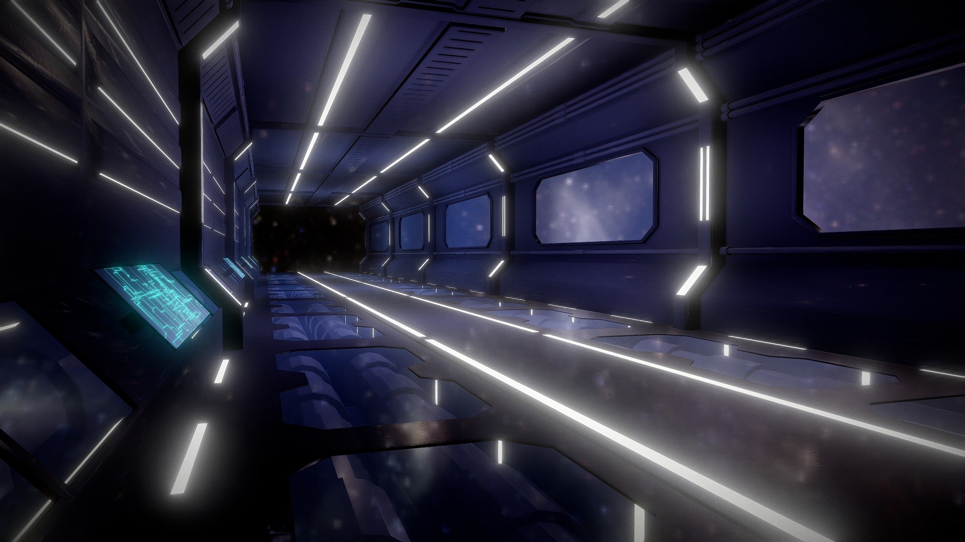 Sci-fi Spaceship Corridor 3d model